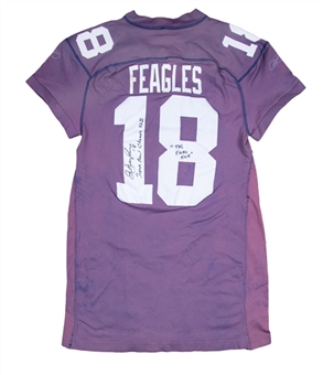 2000s Jeff Feagles Signed New York Giants Jersey with "Superbowl Champs...The Final Kick" Inscription (Beckett)